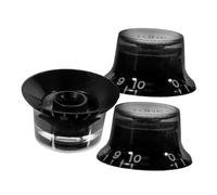 GALPADA 3pcs Volume Knob Hat for Guitar in Black Abs Material Replacement Guitar Volume Tone Control Knob Caps