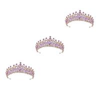 GALPADA 3pcs Wedding Bride Tiara Elegant Rhinestone Design High-end Crown for Women Hair Accessory for Weddings Parties and Special Occasions