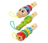 GALPADA 3pcs Wooden Animal Whistle Musical Toy Set for Boys and Girls Interactive Educational Toys Box Style