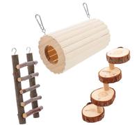 GALPADA 3pcs Wooden Hamster Hideout Tunnel Set for Small Animals with Rest and Boredom Relief Features, Suitable for Play the Cage, Includes Hollow Trunk and Tube