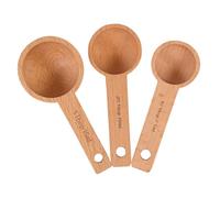 GALPADA 3pcs Wooden Measuring Spoon with Capacity Precise Kitchen Cooking Scoop for Coffee Grounds Tea Powdered Milk and Seasoning Natural Material Easy to Clean