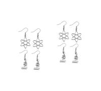 GALPADA 4 Pairs Molecule ear jewelry Women Drop Stud creative ear hooks laboratory earrings biology chemistry earrings scientist new year women’s women's vintage