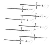 GALPADA 4 Pairs Punk Sword Dangle Earrings for Women Vintage Metal Drop Earrings Gothic Style Jewelry for Parties and Beach Outfits Accessories