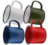 GALPADA 4 Pcs Enamel Vintage Small Wine Glasses Round Rim Multi-Functional Fine Workmanship Mixed Colour Set for Dining and Entertaining Random Color