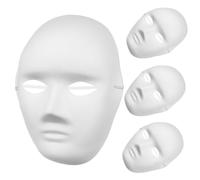GALPADA 4 Pcs White Paper Masquerade Masks Lightweight DIY Blank Face Masks for Adults Comfortable Fit Paintable Costume Party Craft