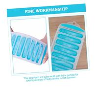 GALPADA 4 Sets Creative Strip Ice Cube Tray with Lids Quick Freezing Multi Mold for Clean Odor Ice Cubes and Easy to Clean for Home Freezer Organization