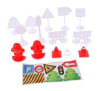 GALPADA 4 Sets Miniature Traffic Barrier Road Signs Educational Playset for Lightweight Compact Street Signal for Boys and Traffic Safety Learning and Imaginative Play