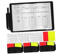 GALPADA 4 Sets Referee Cards Kit with Red Yellow Cards PVC Scorebook and Pencil for Football Soccer Volleyball Games