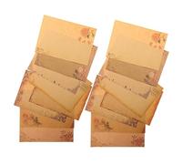 GALPADA 40 Sheets Vintage Letter Writing Paper Elegant Floral Border Stationery for Thank You Notes Poems Calligraphy Practice Home School Holiday Letters Smooth High End Craft Paper