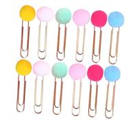 GALPADA 40pcs Colorful Pompom Bookmark Clips for Metal Paperclips for Organizing Documents Stylish Decorative Bookmarks with Sturdy Quality and Multipurpose Use