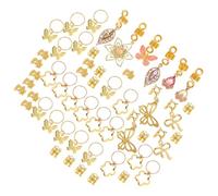 GALPADA 40pcs Dreadlock Hair Beads Metal Clips for Braids with Butterfly Bow Charms, Dreadlocks Buckle Rings Hair Jewelry for Men Women Festival Accessories