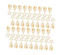 GALPADA 40pcs Five Pointed Star Braid Hair Jewelry for Women Hollow Pendant Dreadlock Rings Charms Accessories for Party Festival Styling