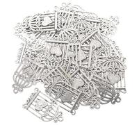 GALPADA 40pcs Silver Alloy Birdcage Charms with Hollow Heart and Flower Design, DIY Hanging Accessories for Necklaces and Earrings, Vintage Style Jewelry Making Material for Graduation