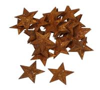 GALPADA 40pcs Vintage Rustic Metal Barn Star Ornaments Small 4.5cm Iron Stars with Easy Wall Hanging and Wear Resistant Features for Outdoor Decor and Fall Party Crafts