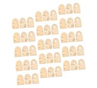 GALPADA 45pcs Wooden Fairy Door for Garden and Dollhouse Crafts Unpainted Miniature Tiny House Accessories with Smooth Edges Sturdy Natural Wood for DIY Fairy Garden Decorations and Tree