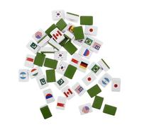 GALPADA 48Pcs National Flag Mahjong Set Game Blocks for Easy Recognition for Family Gatherings and Parties Construction Beginner Friendly Rules Fun