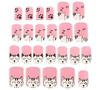GALPADA 48Pcs Press on Nails Set for 24Pcs X 2 Packs Stick on Fake Nails for Colorful Suitable for Teen Manicure and Play Assorted style