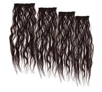 GALPADA 4pcs 20-inch Wavy Synthetic Hairpiece Clip-in Hair Extensions Natural Volume Topper for Women Dark Brown Everyday and Party Use