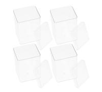 GALPADA 4pcs Action Figure Storage Box Collection Box Pet Material Smooth Polishing Convenient to Use Indoor Space Storage for Figures and Models