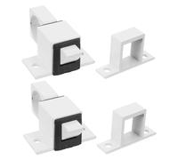 GALPADA 4pcs Aluminum Alloy Automatic Spring Bolt Latch, White Self-Closing Heavy Duty Door and Window Lock Set for Gate, Cabinet, and Attic Security