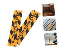 GALPADA 4pcs Anti-skid Tape Strong Adhesive Non-slip Stickers for Stairs Walkways Shower Rooms Self-adhesive Decals with Watch Your Step Warning for Safety