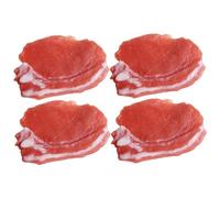 GALPADA 4Pcs Artificial Pork Decor Resin Food Ornament Realistic Simulation Pork Model for Home Supermarket Kindergarten Art Training Institution Display