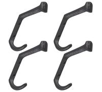 GALPADA 4pcs Black Iron Coat Hooks Wall Mounted with Smooth Surface Multipurpose Design, Pastoral Style Vintage Rustic Wall Hangers for Home, Garden, Corridor Decoration