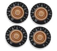 GALPADA 4pcs Black Knob Set with White Markings for Electric Guitar Accessories Lightweight Durable Design for Enhanced Style and Easy Control