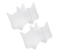 GALPADA 4Pcs Blank Animal Cosplay Masks White Face Masks for DIY Fox and Cat Creations for Halloween Masquerades and Theatrical Events Lightweight and Comfortable Design