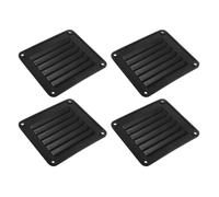 GALPADA 4pcs Boat Louver Grill 5.5x5 Inch Nylon Cabin Vent Cover | Black Angled Blades, Smooth Rounded Edges, Side Wall Mounting for Boat Cabins and Caravans