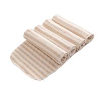 GALPADA 4pcs Booster Pads for Cloth Diapers, Reusable Burp Cloths with Brown and White Stripes, Washable Paperless Towels Suitable for Diapering and Feeding