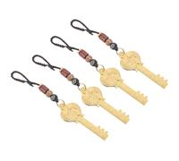 GALPADA 4pcs Brass Horse Keychain Chinese Year Feng Shui Charms Zodiac Animal Pendant for Luck Stylish Key Ring for Bags Purses and Home Decor