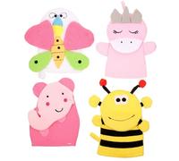 GALPADA 4pcs Cartoon Bath Mitts Washcloth Gloves for Lightweight Composite Cotton Body Scrubbing Gloves with Unique Shape Design, for Shower and Bathroom Use Mixed Style Mixed Style