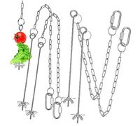 GALPADA 4pcs Chicken Veggies Chain Feeder Hanging Toy Stainless Steel Fruit Skewer for Pet Chicks Coop Accessories