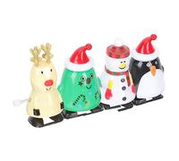 GALPADA 4Pcs Christmas Themed Wind Up for Lightweight Novelty Clockwork Santa Claus Prank Gifts with Smooth Surface for Xmas Party Favors and Stocking Fillers