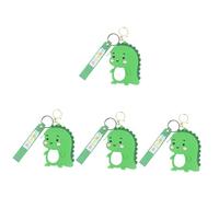 GALPADA 4pcs Creative Dinosaur-Shaped Silicone Key Chain Pendant Cute Wallet Zippered Coin Pouch Convenient Key Holder for Adults Lightweight Portable Deep Hanging Ornament