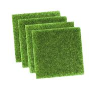 GALPADA 4pcs Cuttable Fake Turf Mat for DIY Micro Landscape Decor Artificial Grass Turf for Garden Projects Easy Installation Lifelike Miniature Lawn Base