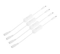 GALPADA 4pcs Dc Power Switch Cable Lamp Switch Replacement 2 On/off Button Pvc Copper Dc5.5 Mm X 2.1mm Two-core White for LED Hard Bars and Single-color LED Strips