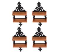 GALPADA 4pcs Dollhouse Wall Mounted Shelf in Khaki Plastic, Vintage Miniature Display Rack with Multipurpose Design and Easy Cleaning for Dollhouse Living Spaces and Sand Table Scenes
