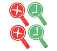 GALPADA 4pcs Double Sided Handheld Voting Paddles for Teacher Feedback and Classroom Participation Portable Plastic Yes No Score Boards with Handle Red and Visual Response Tools for
