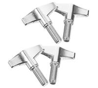 GALPADA 4pcs Drum Kit Parts Cymbal Nuts Screws Metal Drum Wing Nut Screw Set Silver Colour Ensuring Comfort Withstanding Heavy Pressure Percussion Instrument Accessories