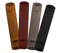 GALPADA 4pcs Elastic Leather Pen Sleeves with Adjustable Bands Protective Pen Holders for Notebooks Journals Planners for Business Trips Meetings School Office Use