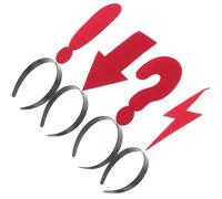 GALPADA 4pcs Funny Symbol Headband Set with Arrow, Flash Bolt, Exclamation Mark, and Question Mark Shapes, Comfortable Cloth and Plastic Material, Versatile Styling for Parties