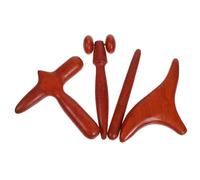 GALPADA 4pcs Gua Sha Scrape Massage Stick Set Wooden Neck Massager Tool Pressure Point Therapy Board for Body Face