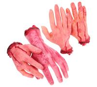 GALPADA 4pcs Halloween Broken Hand Prank Prop Set with Silicone Material and Horror Design, Lightweight Performance Props for Haunted House or Secret Chamber