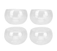 GALPADA 4pcs Handmade Glass Tea Cup Set Double-Layer Teacups for Hot and Cold Drinks, Acid and Alkali Resistant, Easy to Clean, for Displaying Your Drink at Home