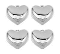 GALPADA 4pcs Heart Shaped Empty Powder Case with Mirror, Portable Refillable Makeup Palette for DIY Cosmetics, Blush and Highlighter Container, 0.4g Capacity, Sl luminum and Plastic