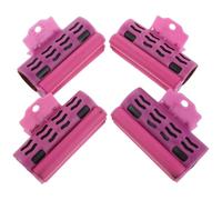 GALPADA 4pcs Heat-resistant Roller Hair Clips in Pink, Large and Small Plastic Clips for Comfortable Handling and Professional Styling during Curling Process or Personal DIY
