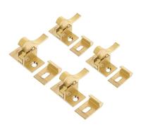 GALPADA 4PCS Heavy Duty Brass Cabinet Elbow Latch with Spring Bolt Bird Shaped Window Lock for Sliding Doors Silent Anti-Theft Catch for Home Office Bedroom Bathroom