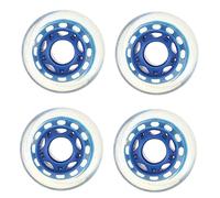 GALPADA 4Pcs High Elastic PU Roller Skate Wheels Replacement for Ice Skates Smooth Skating Blue Transparent